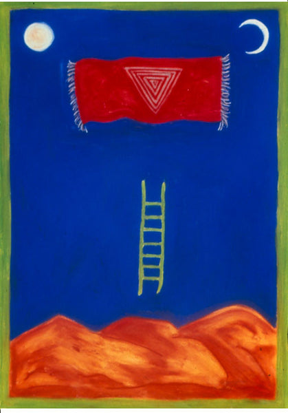 kali yantra laddders of light southwest mystical spiritual art ladder mountains sun crescent moon sherri silverman